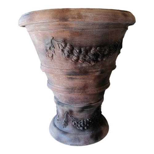 Vaso con alzata terracotta - vaso,