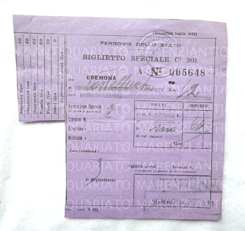 Vecchio biglietto speciale del - biglietto,