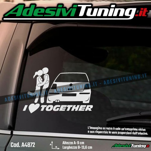 Adesivo love together vw - i,