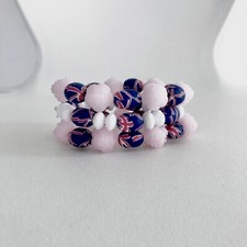 BRACCIALETTI ELASTICI BANDIERA INGLESE ENGLISH STARS BLU ROSA ROSSO BIANCO