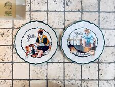 Coppia Piatti Vintage Ceramica Nove di Bassano Dipinti a Mano Stampa Autentico