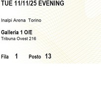 1 Biglietto ATP finals 11 novembre Sessione serale