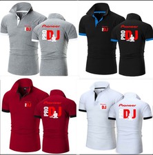 Polo Pro Dj Proneer Maglietta Uomo Donna Maniche Corto Col Bottoni Camicia Sera