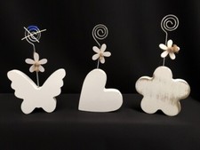 BOMBONIERA CLIP PORTAFOTO LEGNO SHABBY SEGNAPOSTO CRESIMA COMUNIONE MATRIMONIO 