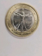 Moneta Da 1 Euro Uomo Vitruviano, Errore Di Conio. Cerchio Interno, Rarità 