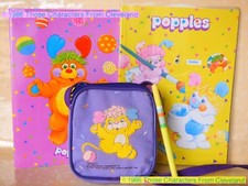 ? POPPLES VINTAGE 1980 Borsetta Mini Borsa + Copertina Quaderno + Penna JOLLYNA