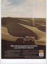 1973 Sunoco Special Chilometraggio Lungo 10W 40 Olio Motore Trasporto Carico Pesante Deserto Pubblicità  