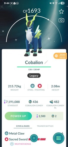 Pokemon cobalion shiny 2020 - cobalion,