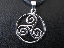 Ciondolo catena in argento 925 ruota del sole trischele trischele / x073