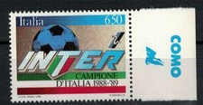 INTER SCUDETTO APPENDICE COMO. FRANCOBOLLO NUOVO  ANNO 1989   