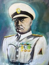 Romano Mussolini, Mio padre, Opera Unica, Olio Su Tela, 100x70cm