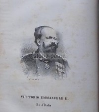 SAVOIA_VITTORIO EMANUELE_ANTICO RITRATTO_LITOGRAFIA ORIGINALE DELL'800_CARDONE