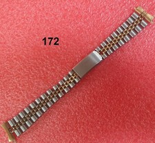 cinturino acciaio pieno bicolor ansa curva 17 band watch stainless steel vintage