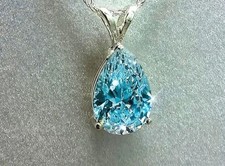 Collana ciondolo vera acquamarina con GARANZIA pietre naturali argento 925 NUOVA