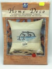 SET CUSCINO PER RICAMO PUNTO CROCE CM 40X40 CON FILO E SCHEMA DELFINI