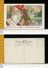 V2432] BABBO NATALE ST NICOLAS SANTA CLAUS CON GNOMO ELFO VERDE - RILIEVO