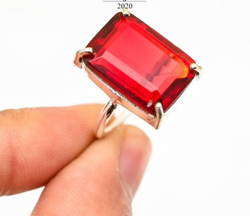 Anello granato rosso gioielli