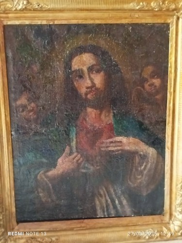 Olio prima tela cuore gesu - prima,