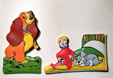 Lotto 2 Figurine Formaggino MIO Plasteco Lilli e il vagabondo Disney