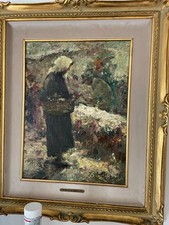 RONTINI FERRUCCIO – Al mercato  , Livorno ,  Olio su tela