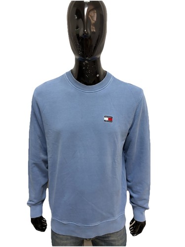 Felpa uomo tommy jeans azzurra - tommy,