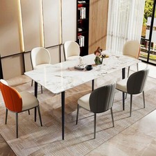 Tavolo da pranzo bianco tavolo sala da pranzo in marmo tavolo cucina 120/80 cm ristorante lusso