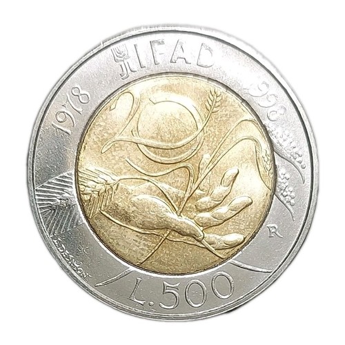 1998 italy 500 lire - 1998, bimetallic