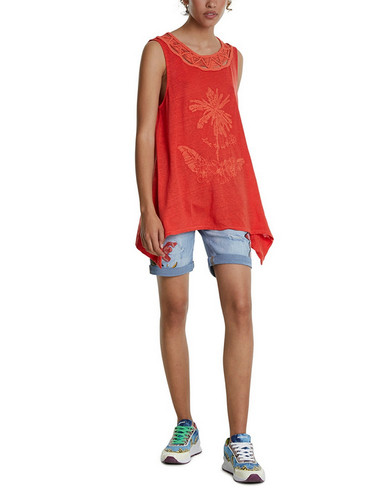 Canotta donna desigual rossa - desigual,