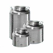 Contenitore Bidone Fusto per Olio In Acciaio Inox 15 30 50 Litri Made In Italy