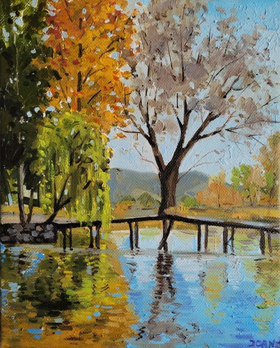 Paesaggio dipinto olio - , su