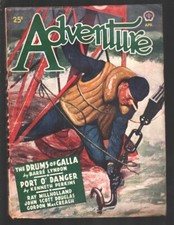 Adventure 4/1945-John Newton Howitt cover art-Pulp fiction by Ray Millholland...