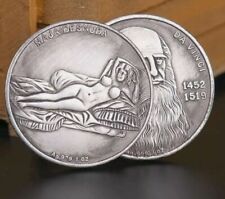 MONETA/MEDAGLIA Leonardo Da Vinci 1452-1519 Maja Desnuda placcata Argento