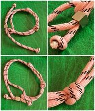Bracciale/cavigliera ROSA❗e NERO corda REGOLABILE❗nylon acciaio MODA❗uomo donna❗