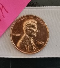 Moneta One  Cent American 1969 Rara Lincoln. 