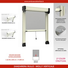 Zanzariera a rullo verticale su misura porta finestra scorrevole molla con freno