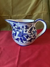 Caraffa Brocca Blu E Bianca Ceramica Deruta