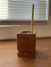 Kalmar Portapenne da Scrivania in Legno di Teak Tazza Vintage MCM