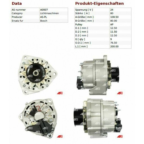 Generatore dinamo 24v - as-pl,