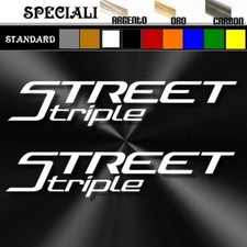coppia adesivi STREET TRIPLE  prespaziato moto,casco 20cm