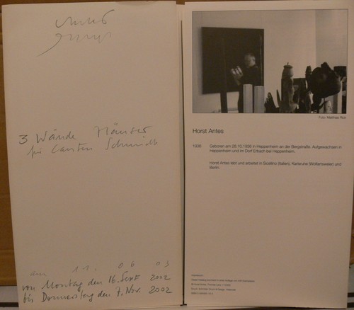 Horst antes signed catalogue - horst,