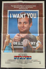 1981 "STRIPES" 27x41 piegato un foglio BILL MURRAY JOHN CANDY