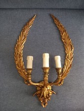 Struttura Lampada Applique Metallo Dorato Stile Impero Liberty Barocco Candela _