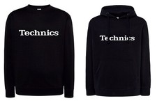 Felpa dj nera con cappuccio o girocollo musica fonico musicista unisex technic