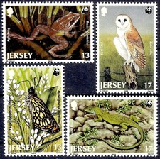 Maglia 1989 WWF Rana Lucertola Gufo Uccellini Farfalla Natura Fauna Selvatica Set 4v MNH