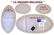 Completo centri 6 pezzi lino cantù tombolo fatti a mano colore bianco