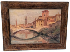 Silvio Travaglia (Monselice 1880 - Padova 1970) olio su cartone Venezia