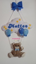 Fiocco nascita bimbo bimba orsetto nuvola palloncini idea regalo handmade
