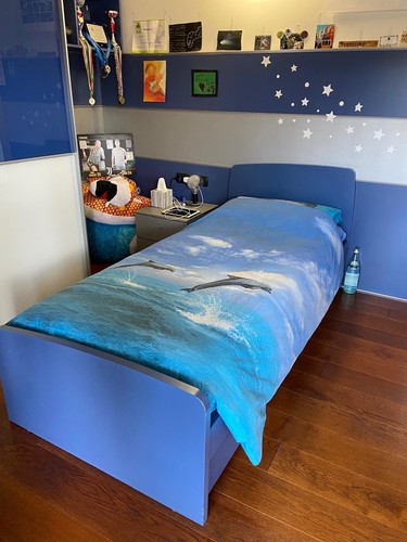 Letto singolo blu - singolo,