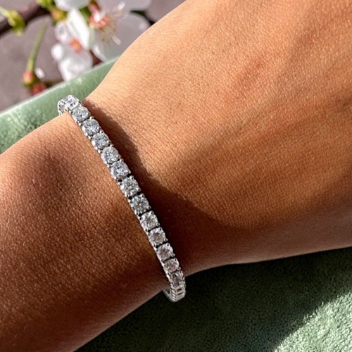 Bracciale tennis oro bianco - in,