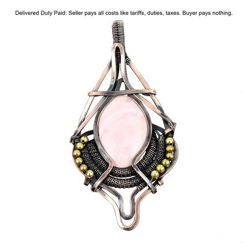 Copper oval pink opal - oval,